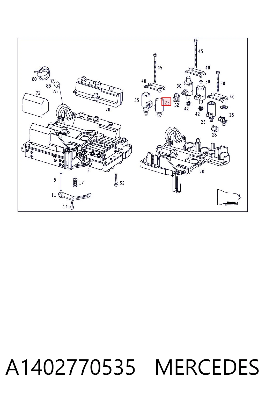 A1402770535 Mercedes Solenoid automatycznej skrzyni biegów