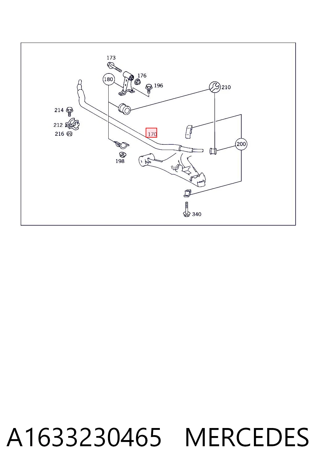 Stabilizator przedni do Mercedes ML/GLE  W163