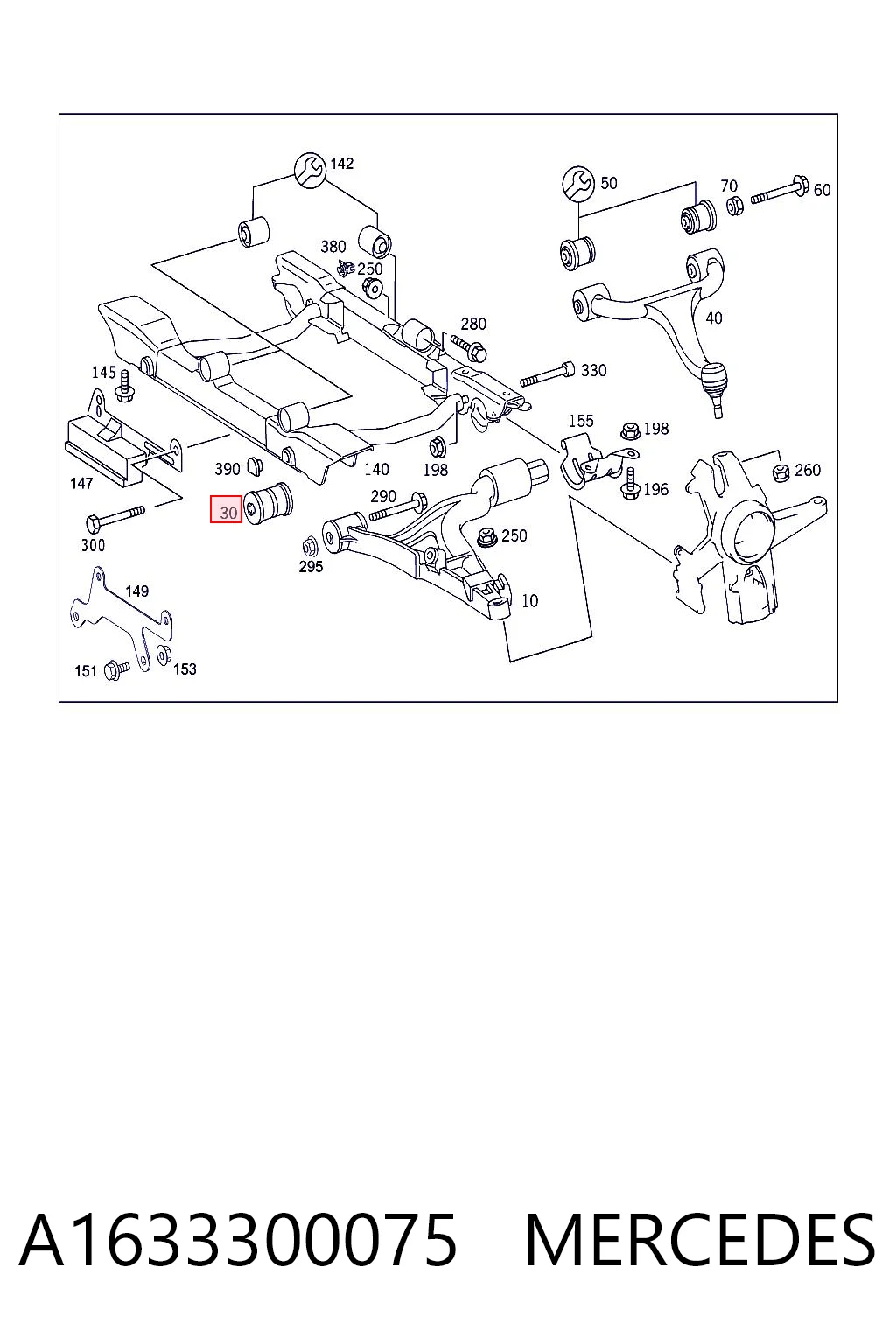 A1633300075 Mercedes Silentblock przedniego wahacza dolnego