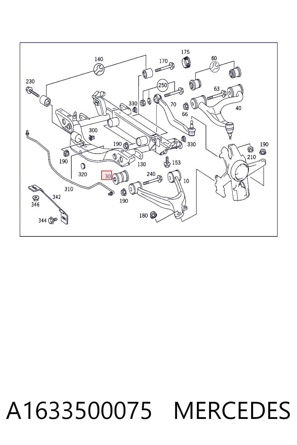 A1633500075 Mercedes Silentblock wahacza tylnego dolnego