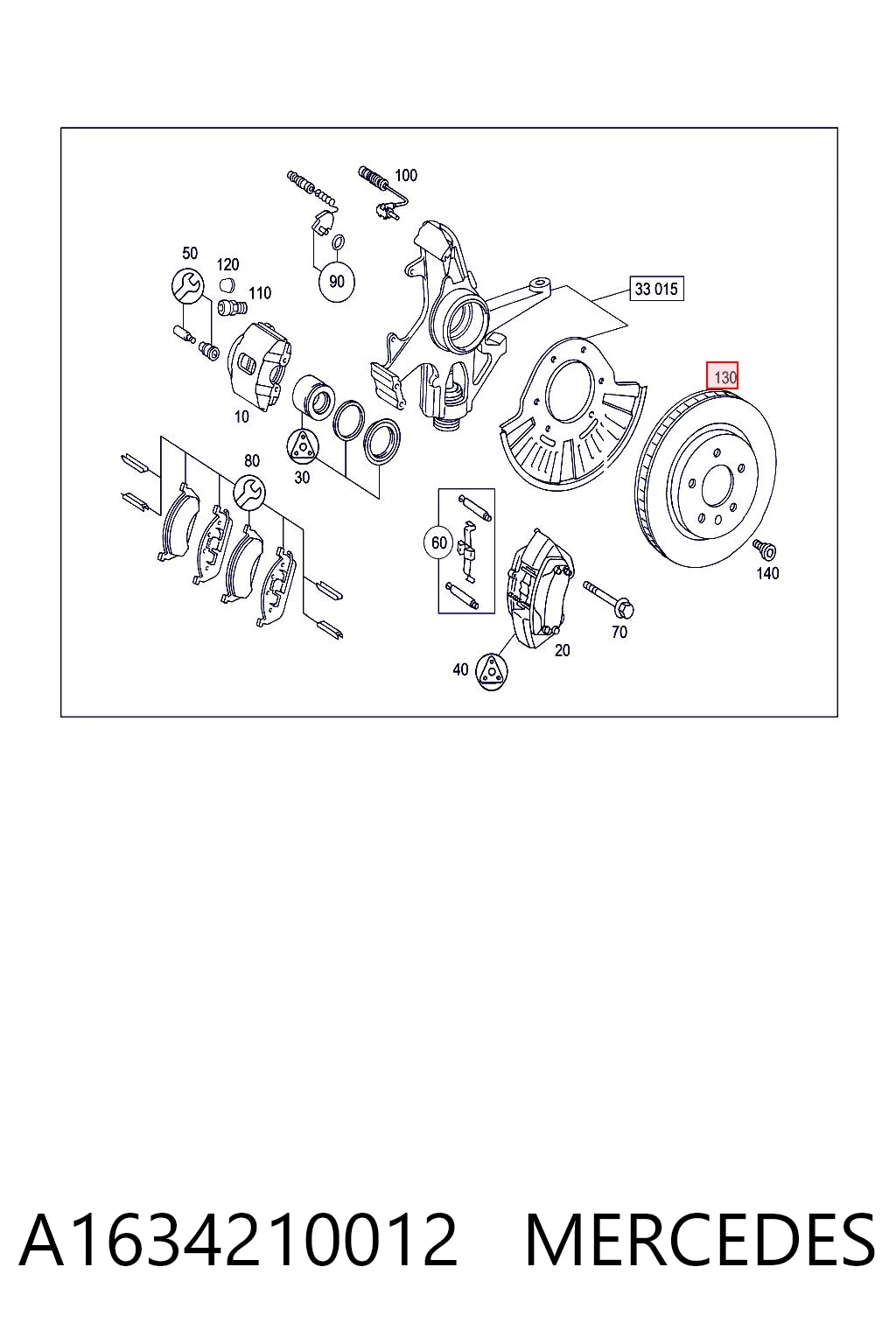 A1634210012 Mercedes Tarcza hamulcowa przednia