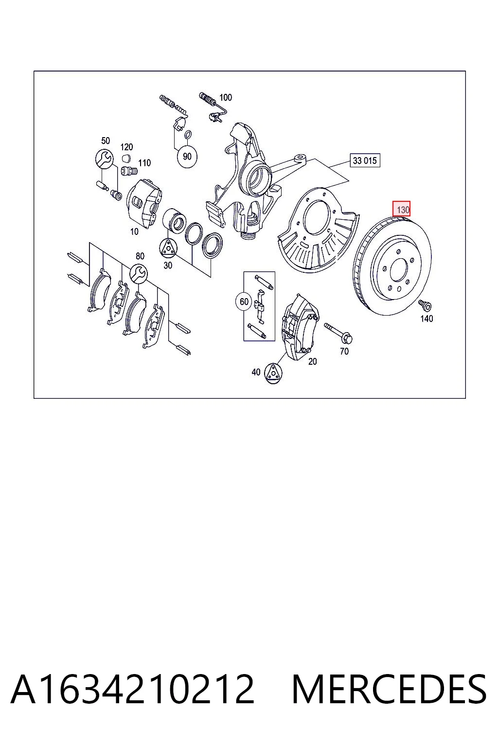 A1634210212 Mercedes Tarcza hamulcowa przednia