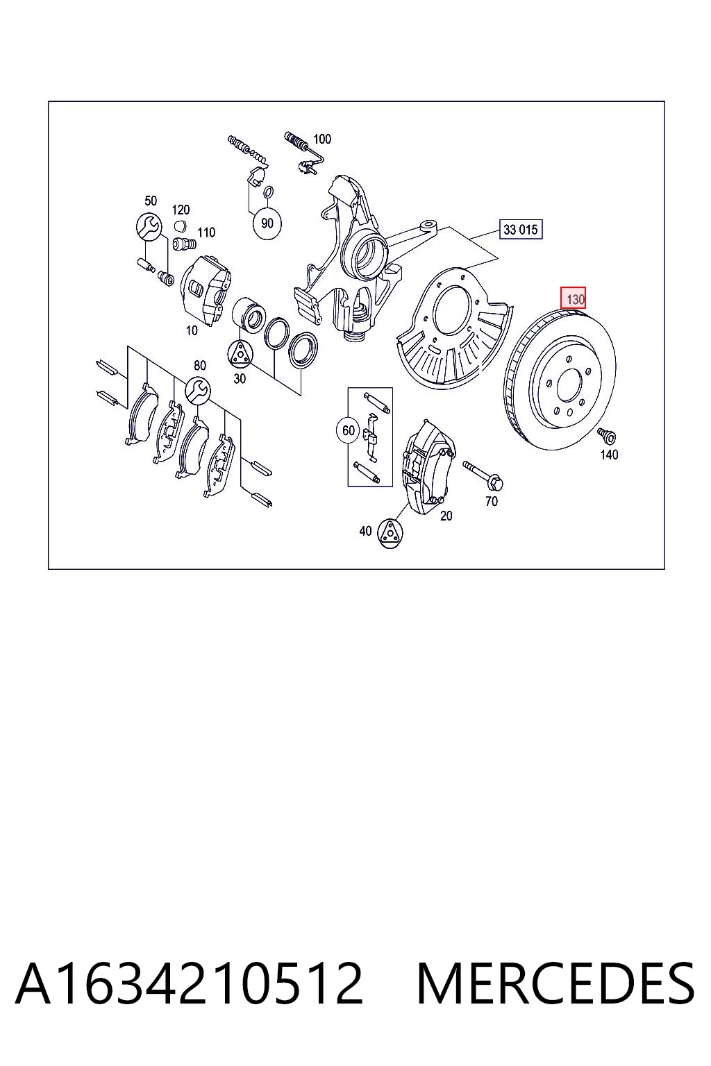 A1634210512 Mercedes Tarcza hamulcowa przednia