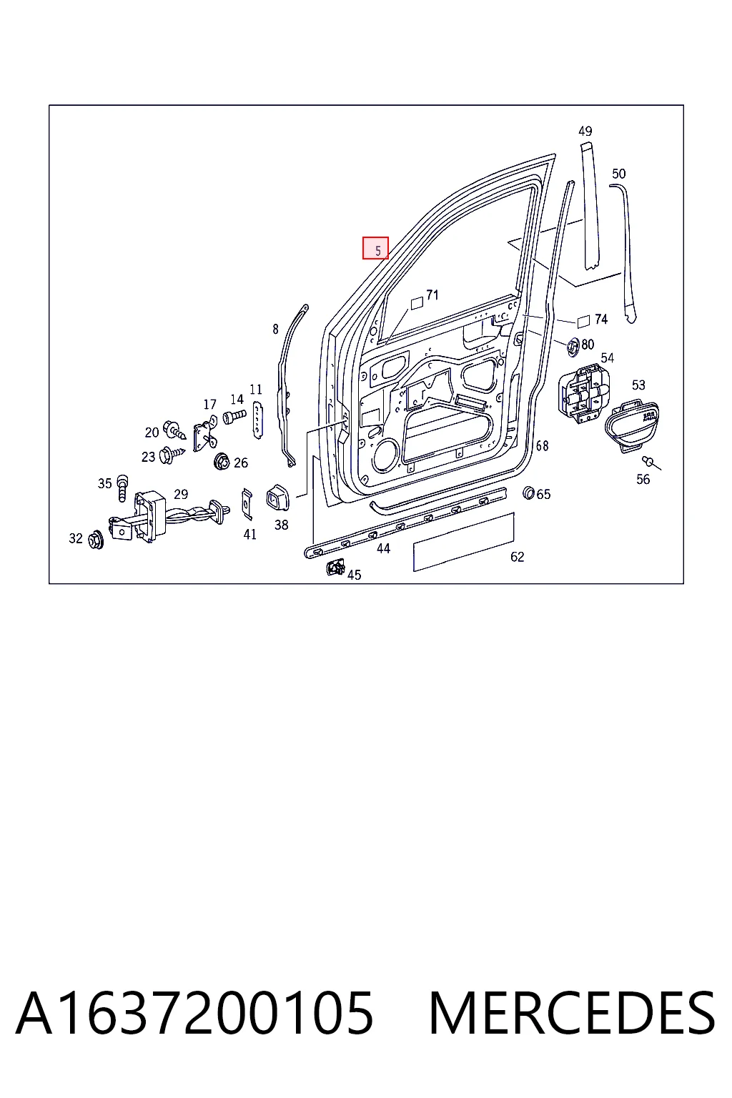 Drzwi przednie lewe do Mercedes ML/GLE  W163