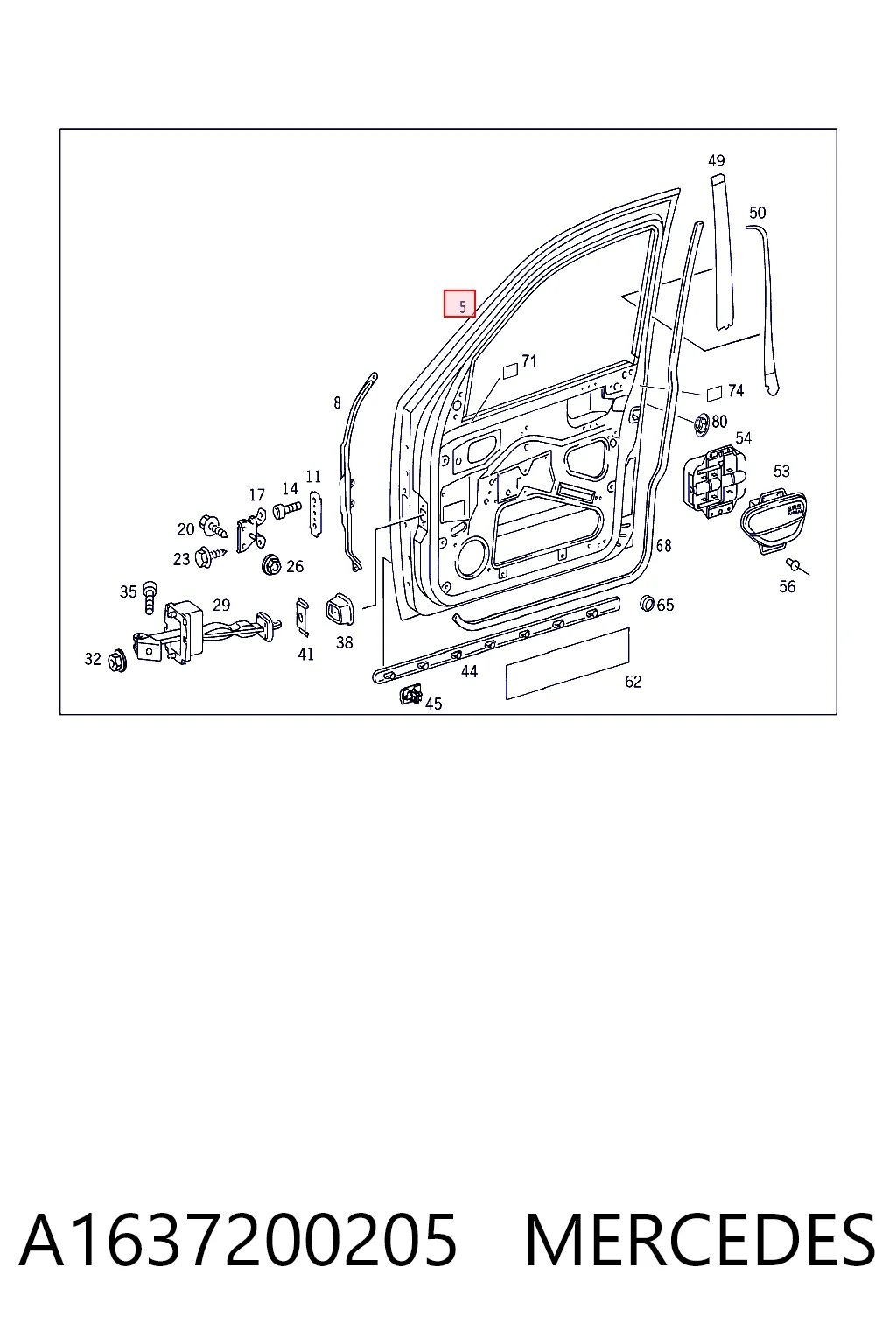 Drzwi przednie prawe do Mercedes ML/GLE  W163