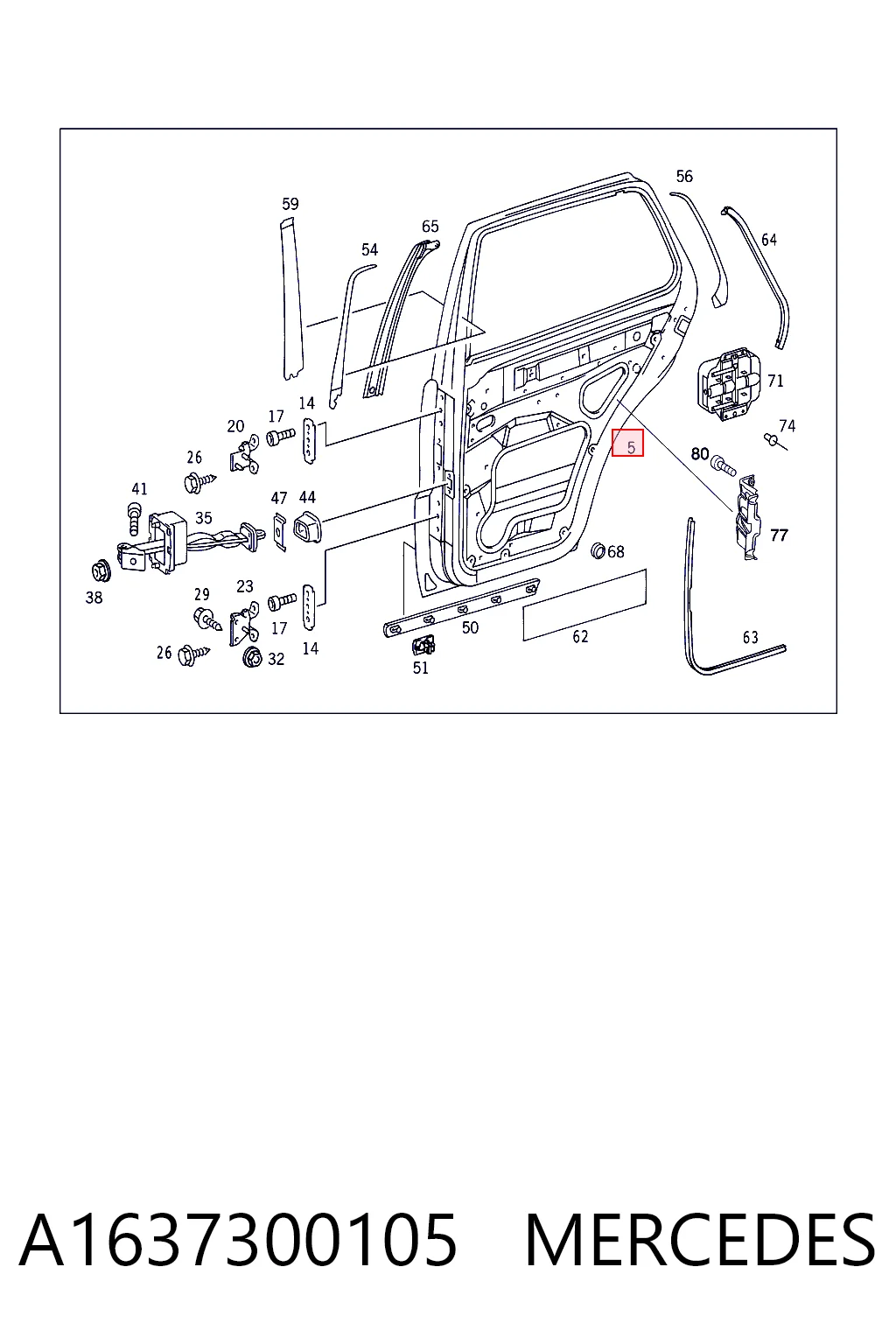 Drzwi tylne lewe do Mercedes ML/GLE  W163