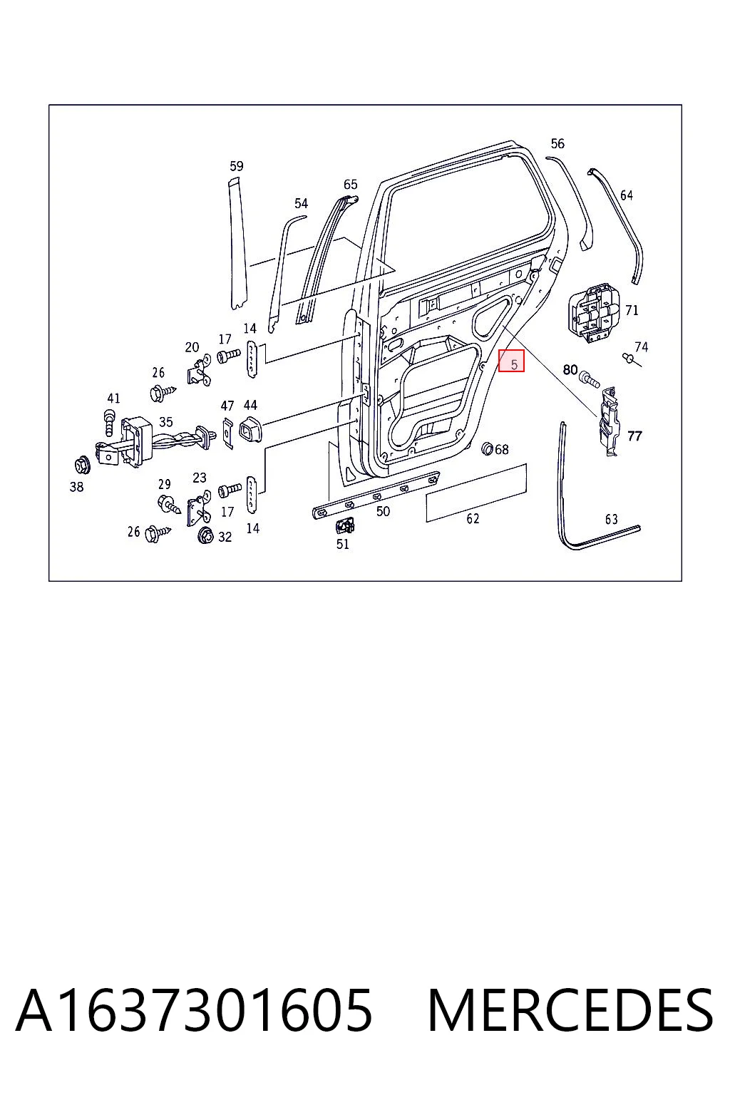 Drzwi tylne prawe do Mercedes ML/GLE  W163