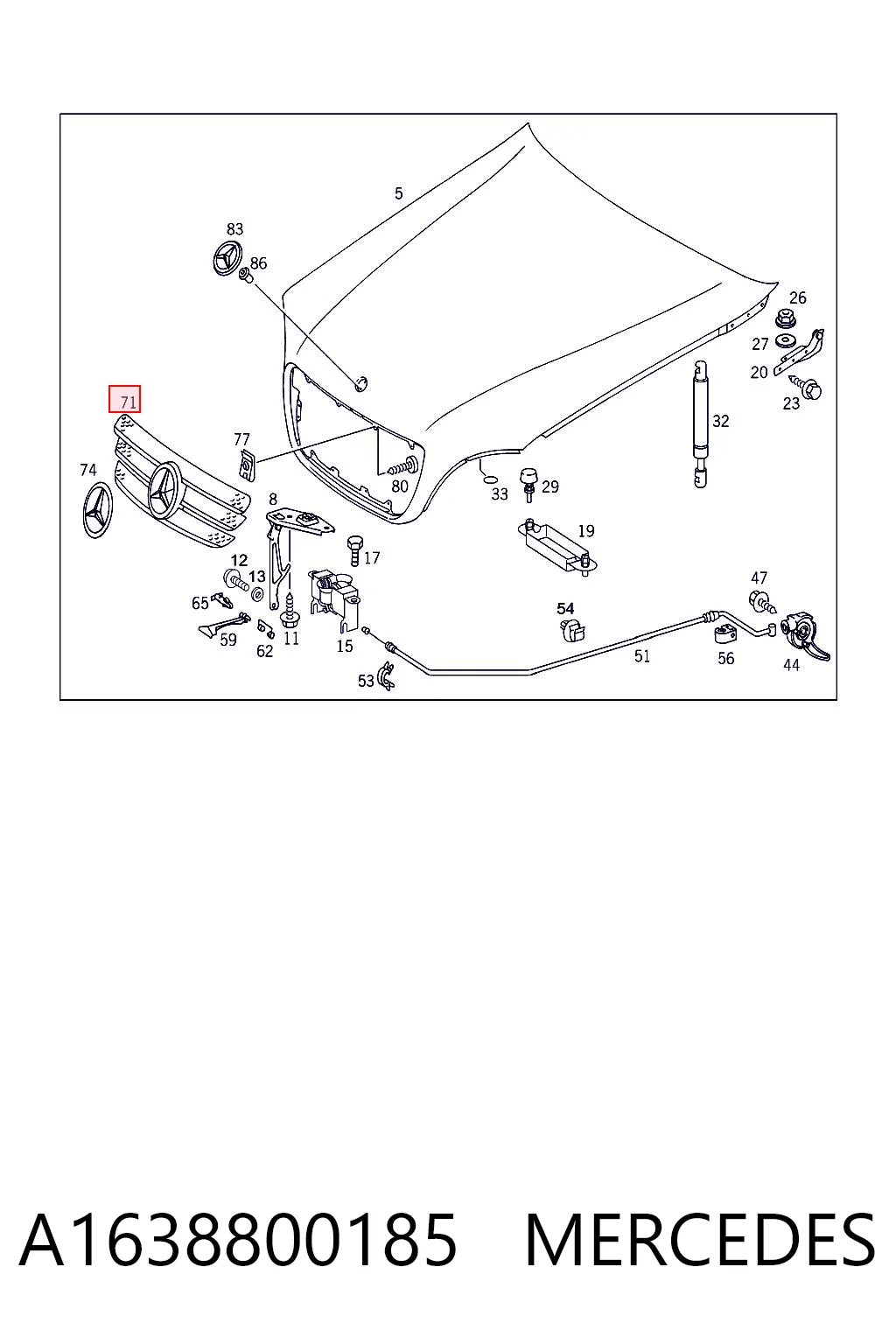 Atrapa chłodnicy do Mercedes ML/GLE  W163