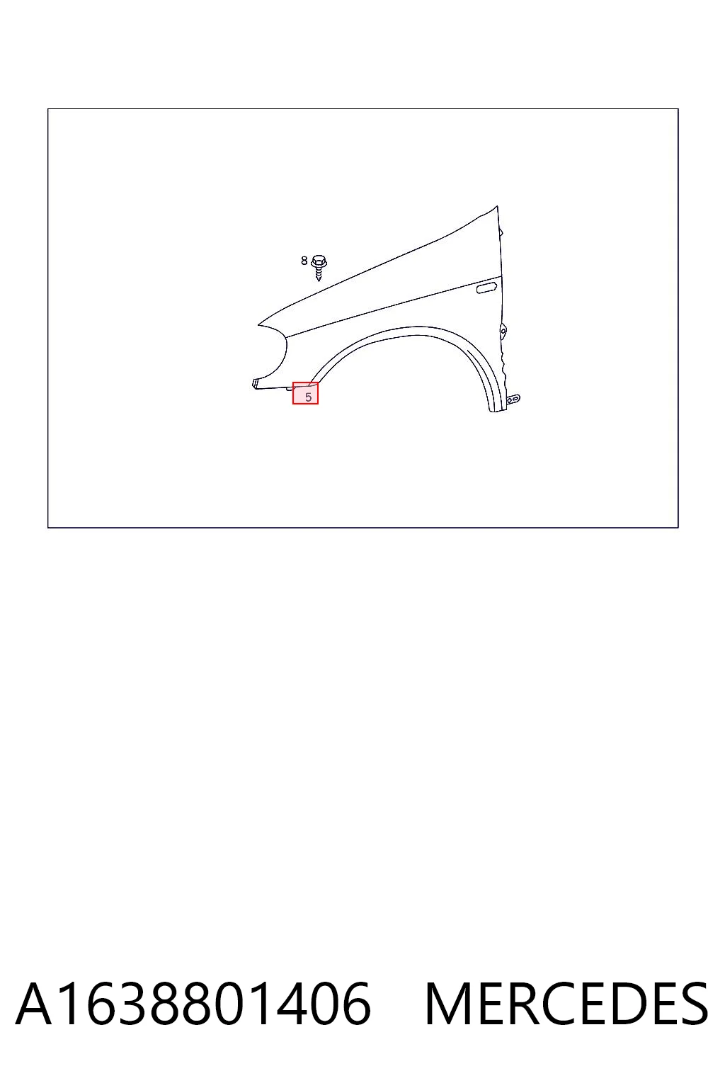 Błotnik przedni prawy do Mercedes ML/GLE  W163