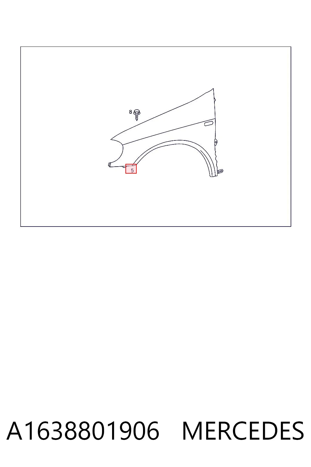 Błotnik przedni lewy Mercedes ML/GLE SUV (W163) (1998 - 2005) cena, od 159,53 USD