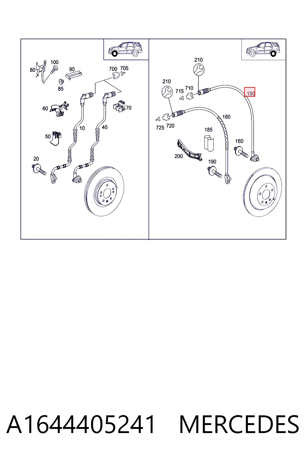 A1644405241 Mercedes Czujnik ABS tylny
