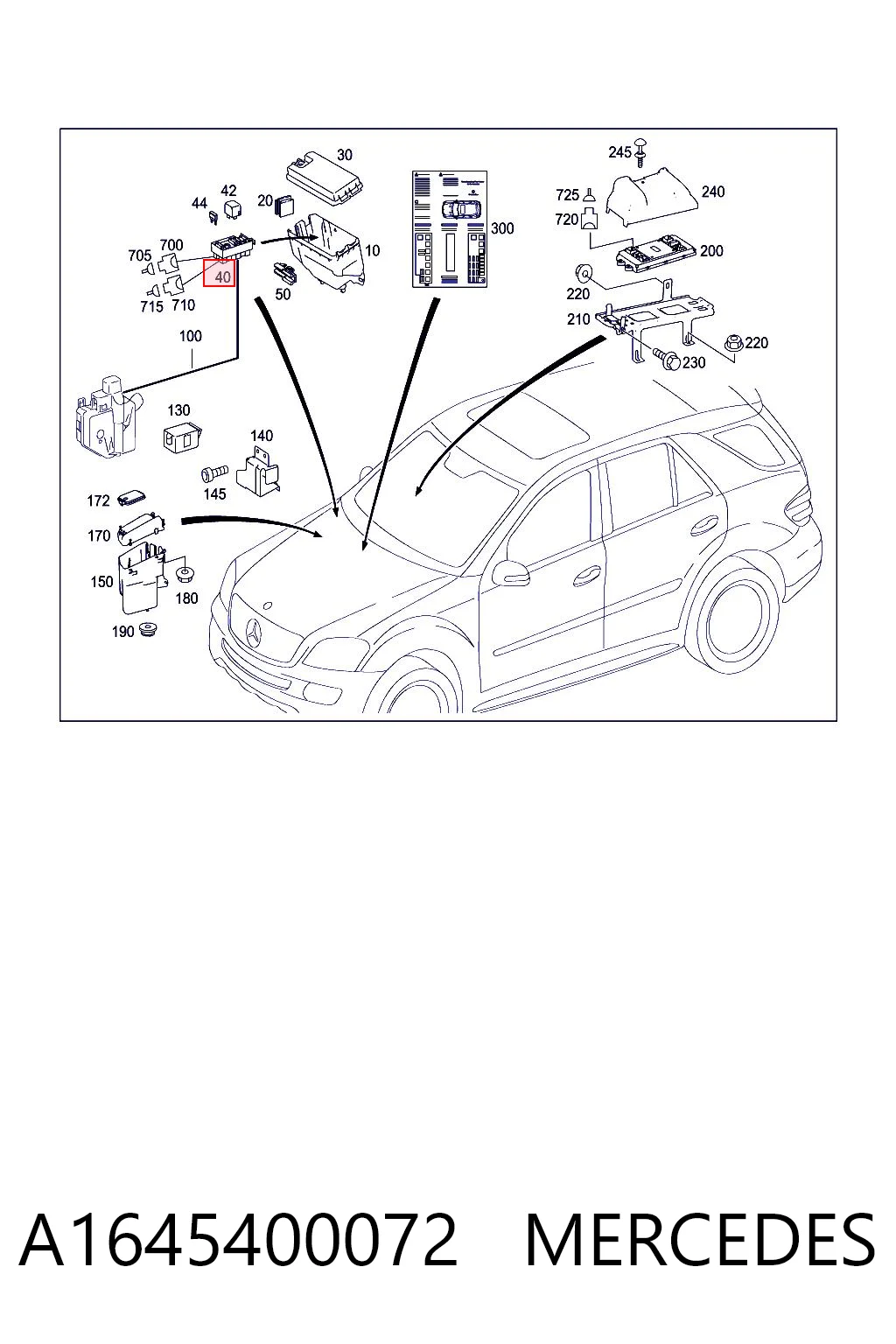 Skrzynka bezpieczników do Mercedes GL  X164