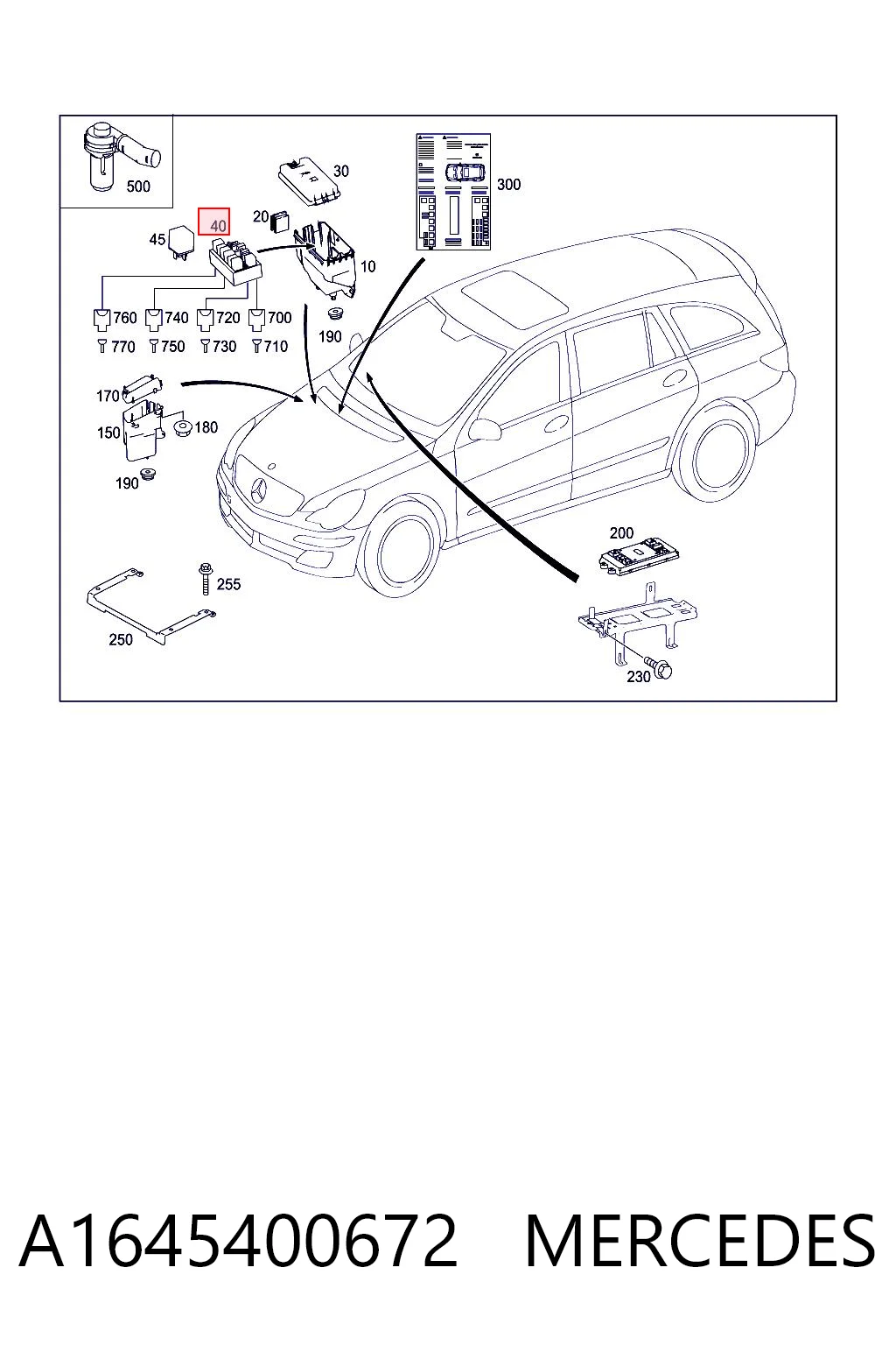 Skrzynka bezpieczników Mercedes GL SUV (X164) (2006 - 2012) cena, od 230,17 USD