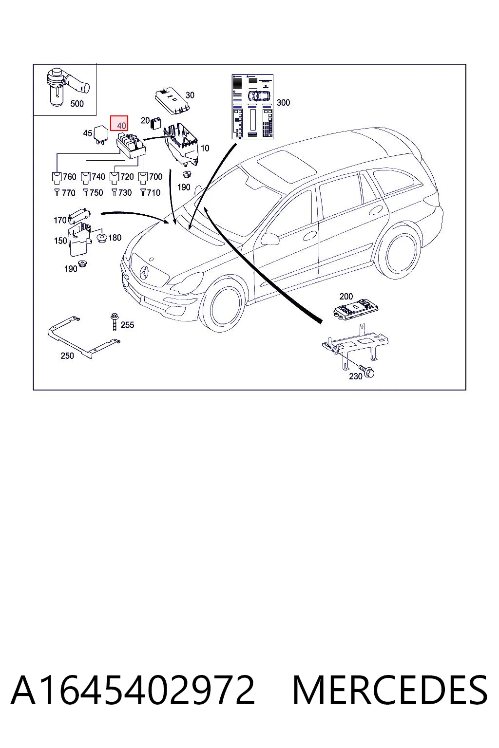 Do koszyka Skrzynka bezpieczników Mercedes GL  X164