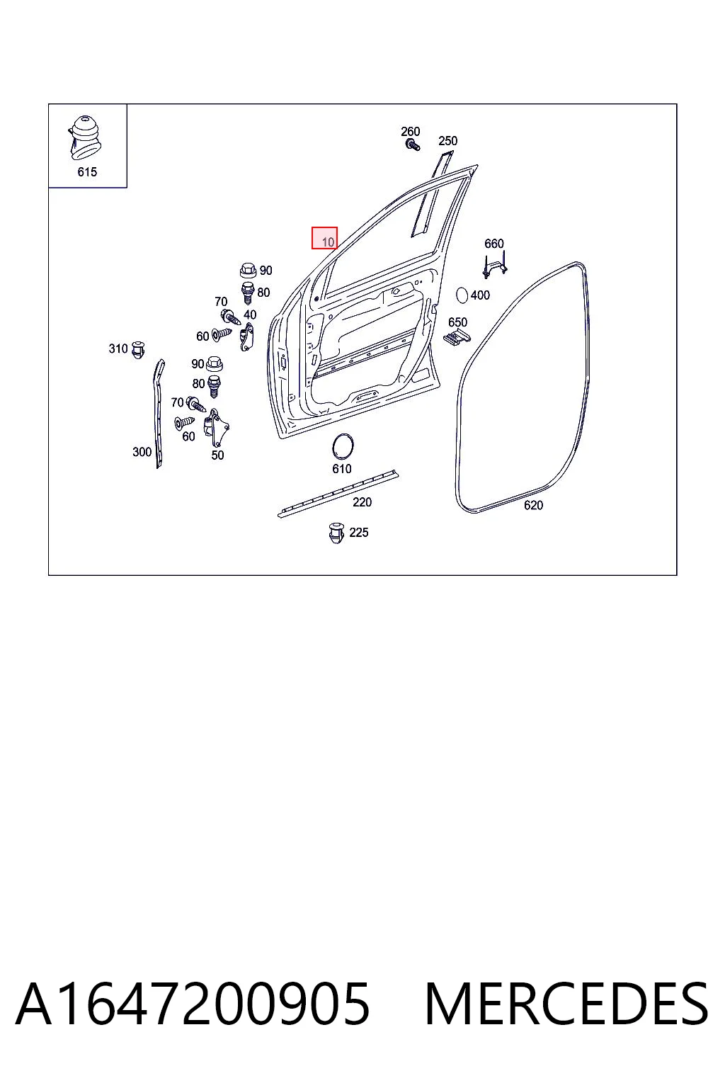 Do koszyka Drzwi przednie lewe Mercedes ML/GLE  W164
