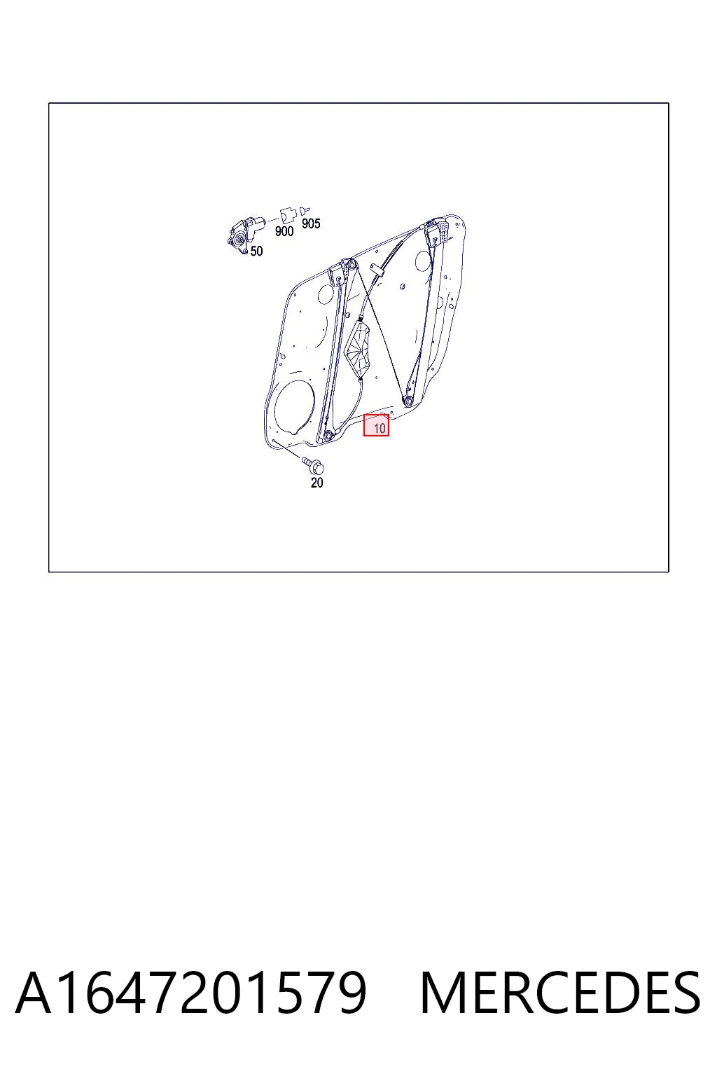 Mechanizm podnoszenia szyby drzwi przednich lewych Mercedes GL SUV (X164) (2006 - 2012) cena, od 110,85 USD