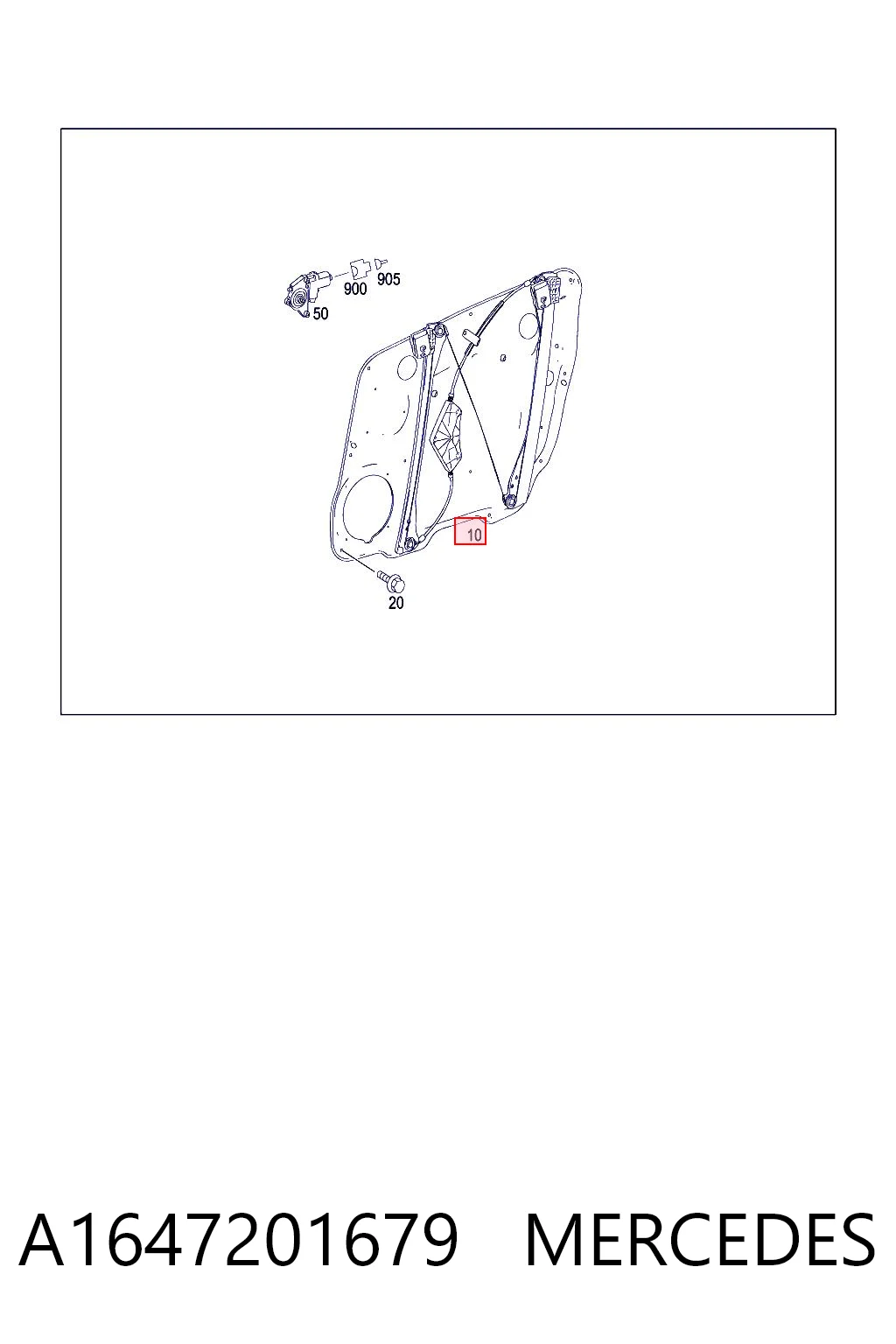 Mechanizm podnoszenia szyby drzwi przednich prawych Mercedes GL SUV (X164) (2006 - 2012) cena, od 114,62 USD