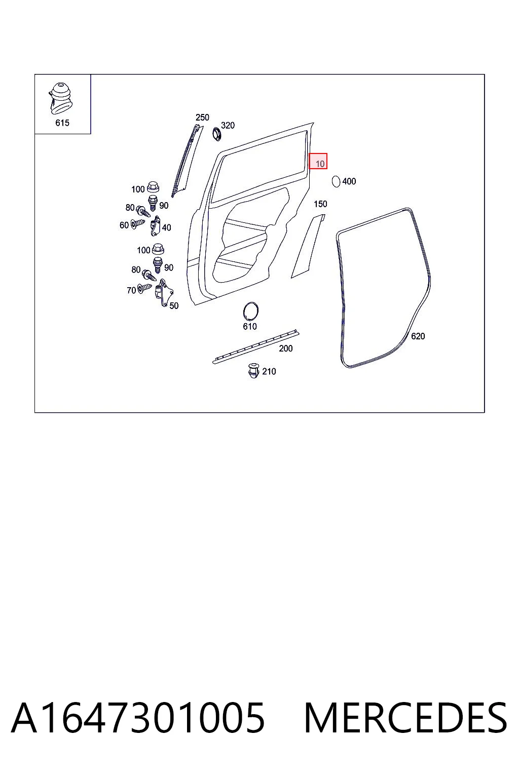Drzwi tylne prawe Mercedes GL SUV (X164) (2006 - 2012) cena, od 237,36 USD