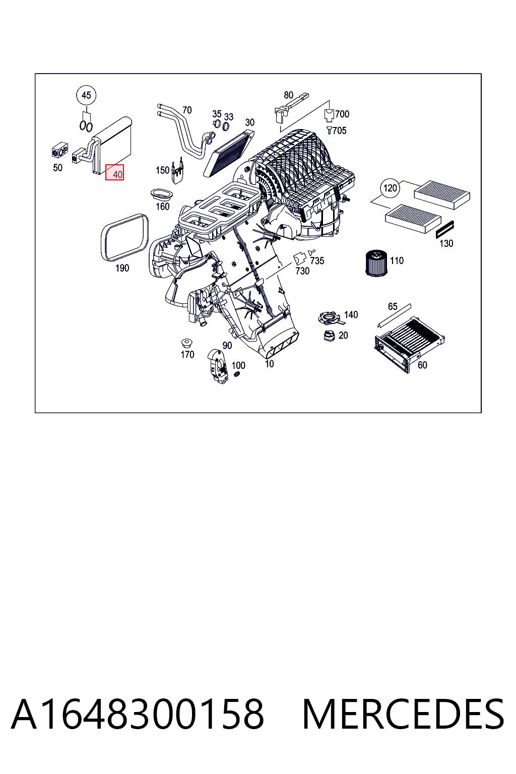 Parownik klimatyzacji do Mercedes ML/GLE  W164