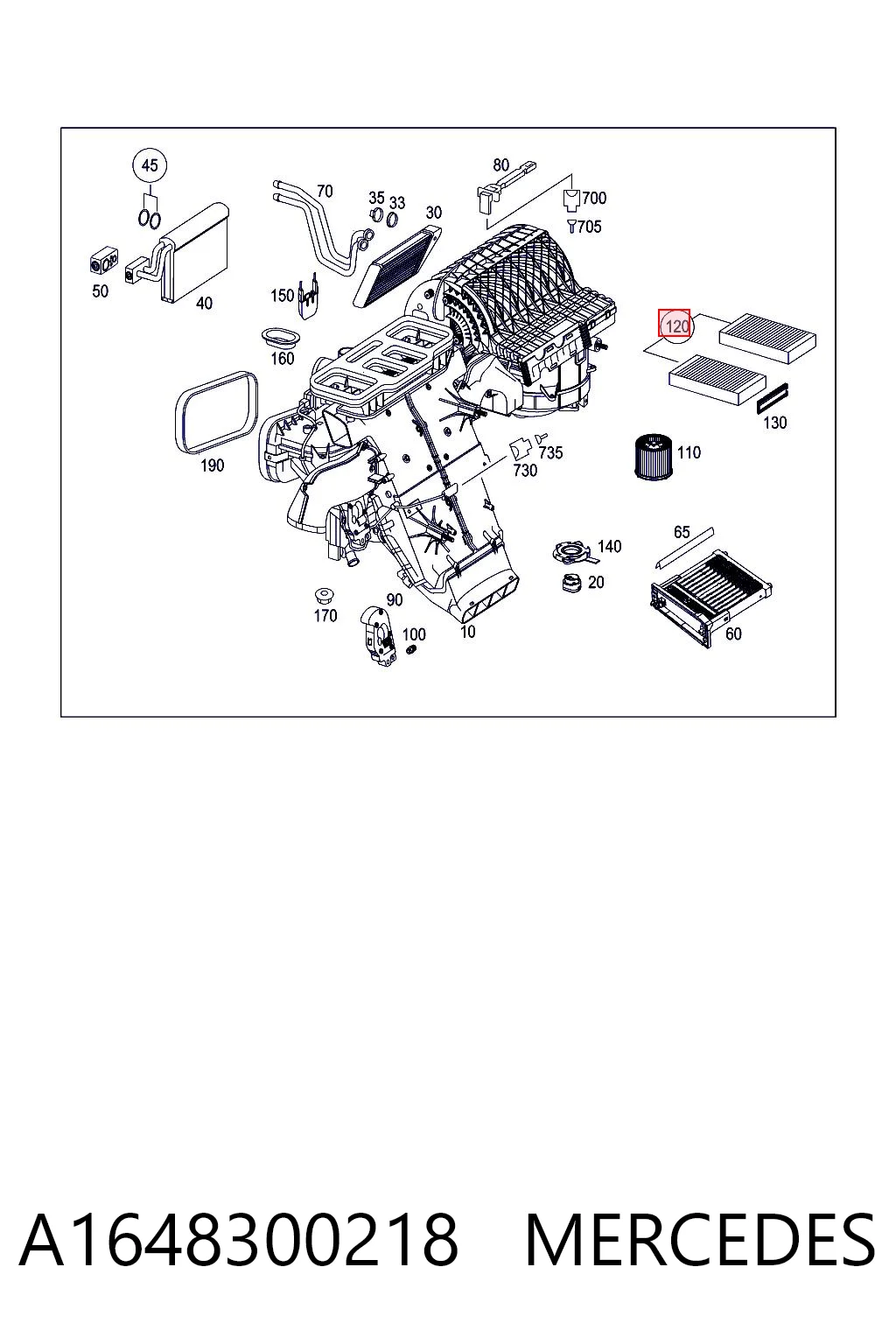 A1648300218 Mercedes Filtr kabiny
