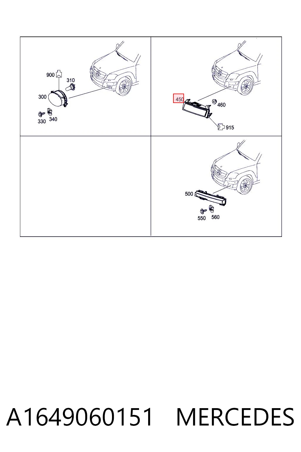 A1649060151 Mercedes Lampa przeciwmgielna lewa