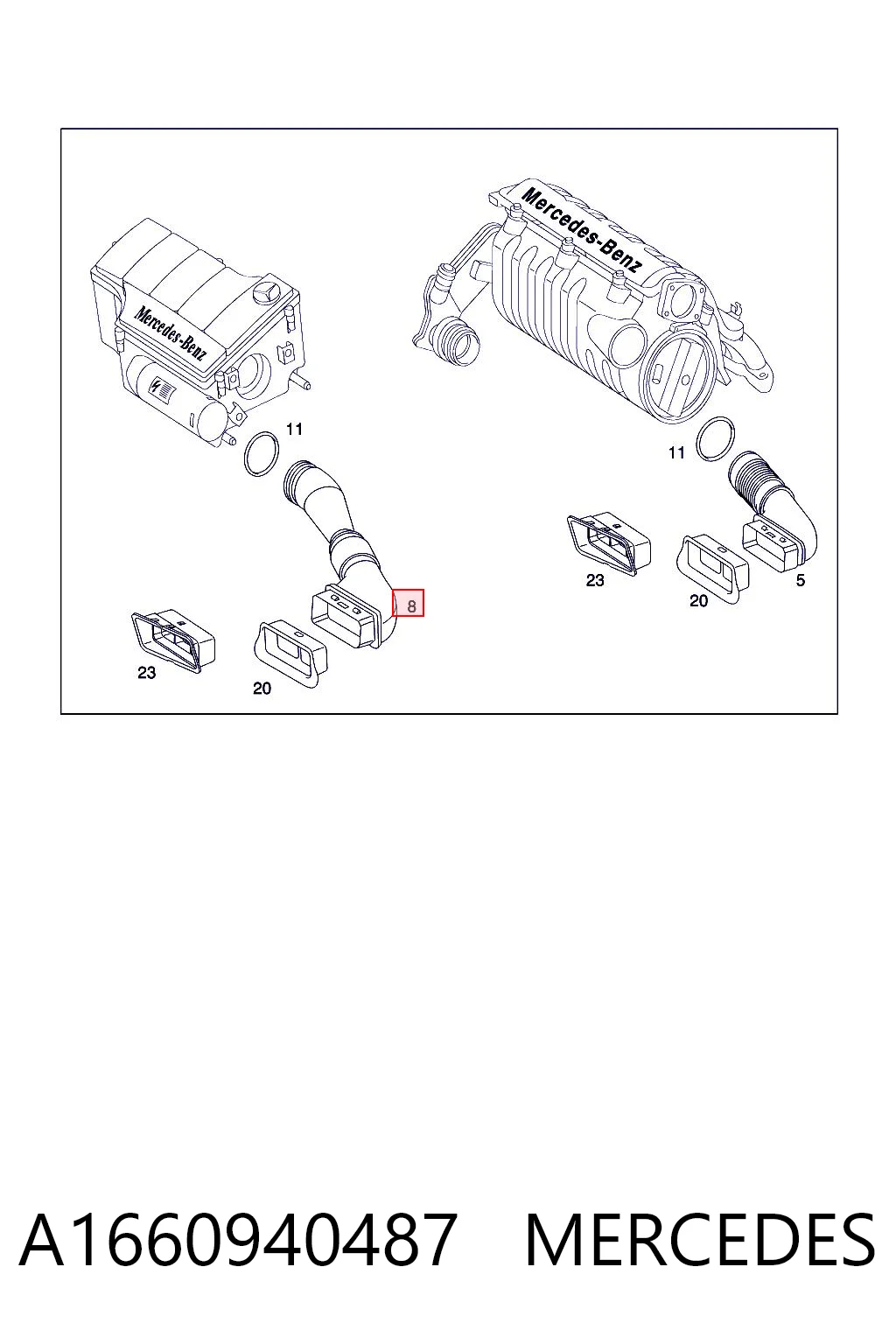 Wlot powietrza do filtra powietrza do Mercedes A  W168