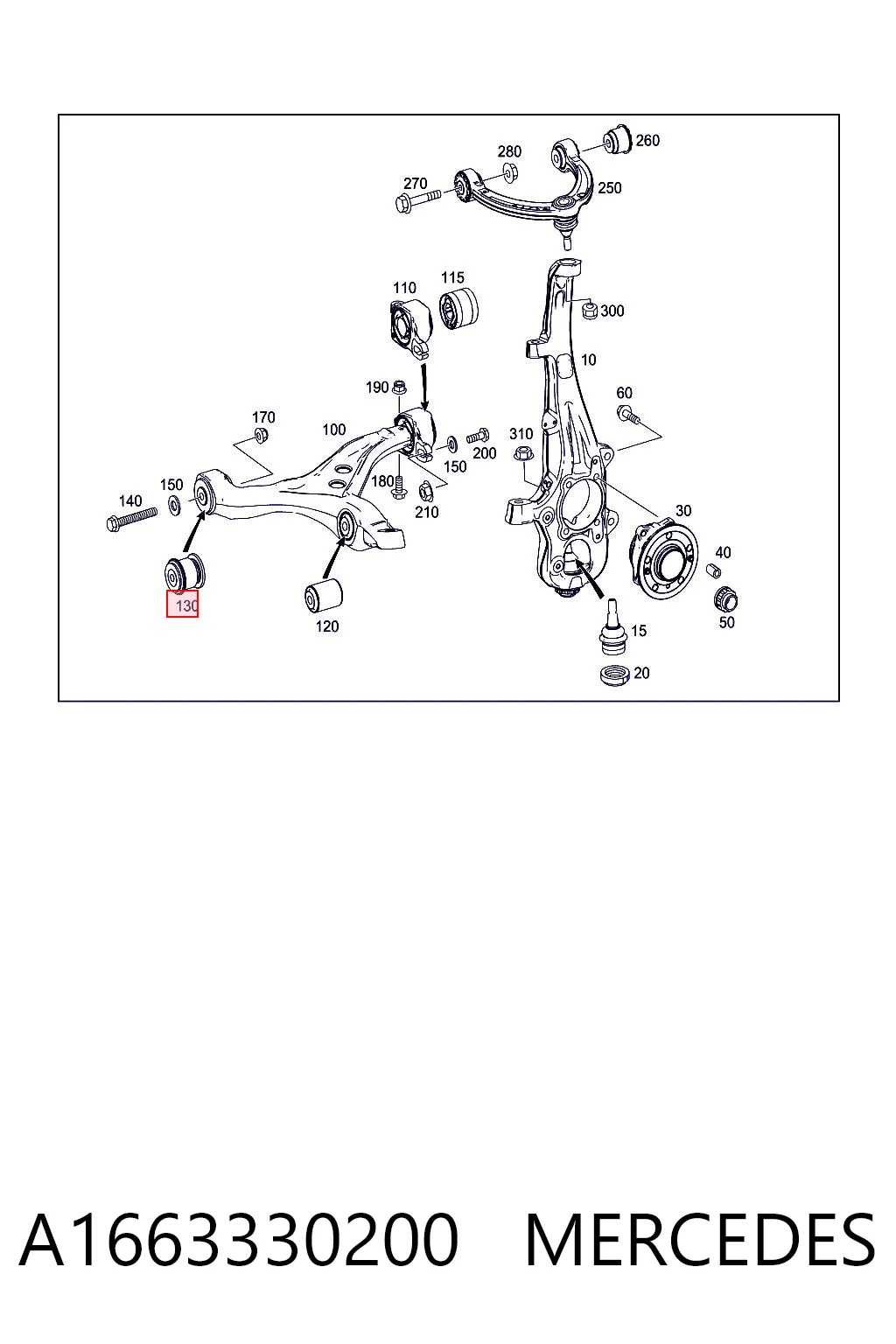 A1663330200 Mercedes Silentblock przedniego wahacza dolnego