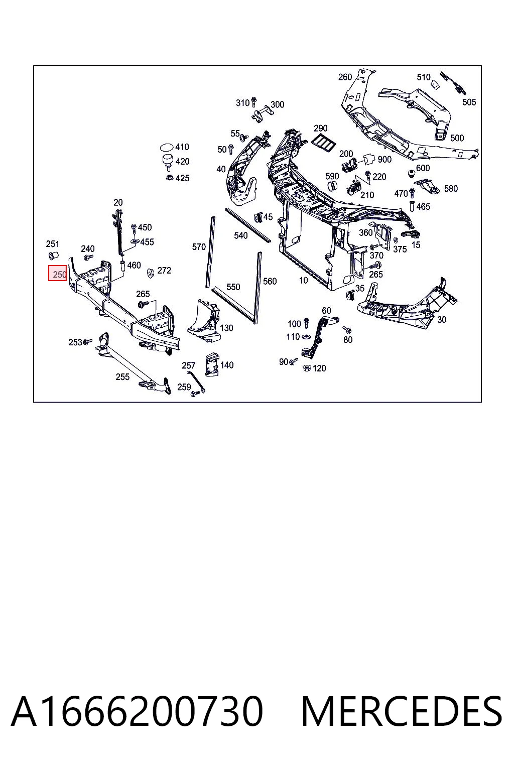 Wzmocnienie zderzaka przedniego Mercedes ML/GLE SUV (W166) (2011 - 2014) cena, od 435,29 USD