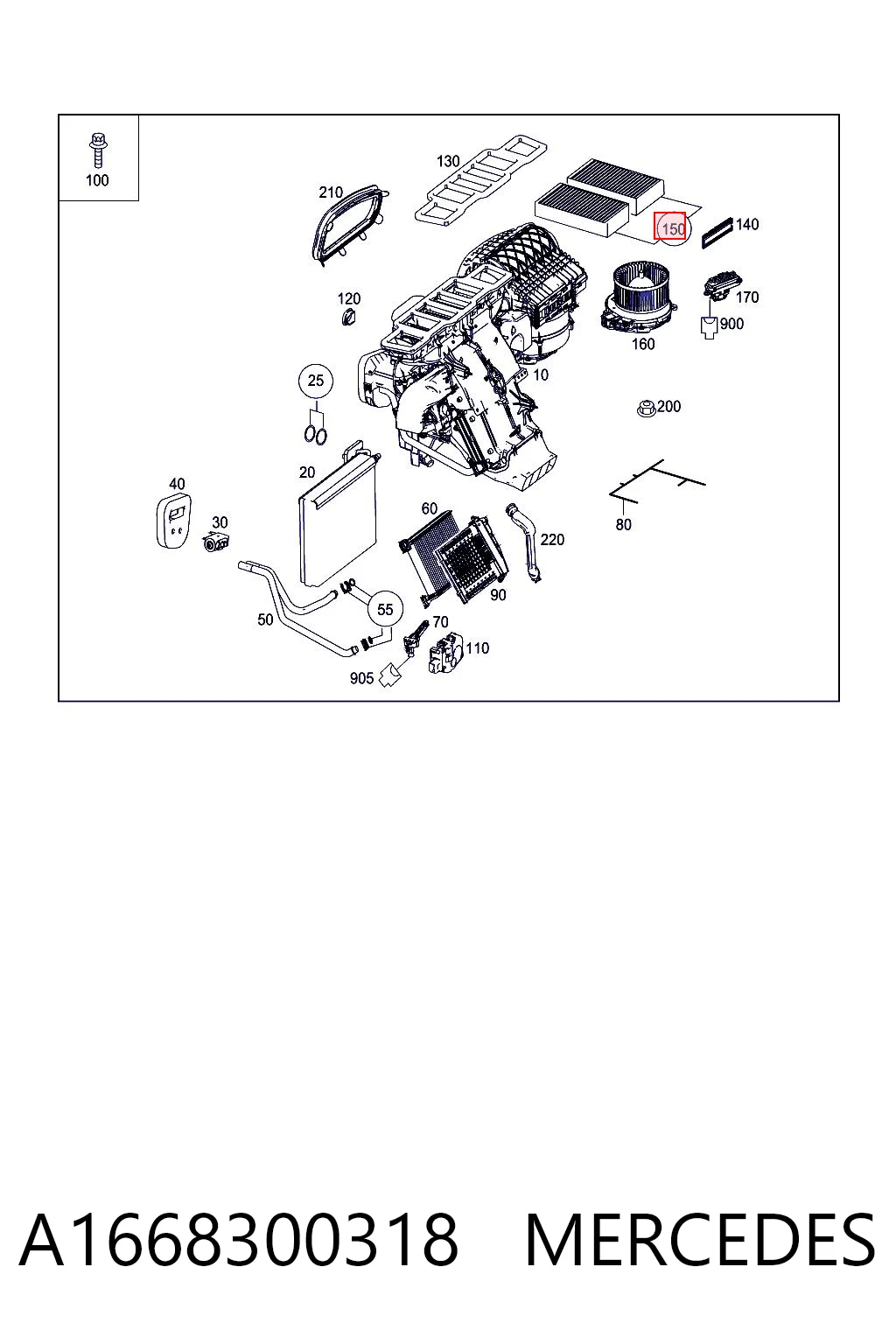 A1668300318 Mercedes Filtr kabiny