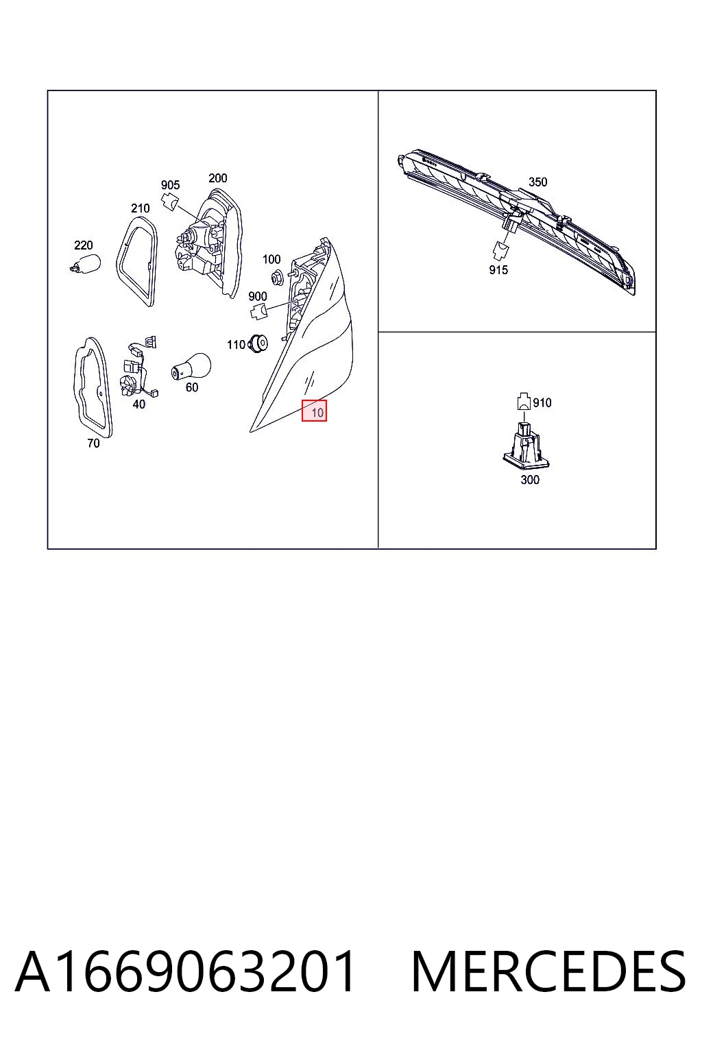  Lampa zespolona tylna prawa Mercedes ML/GLE 