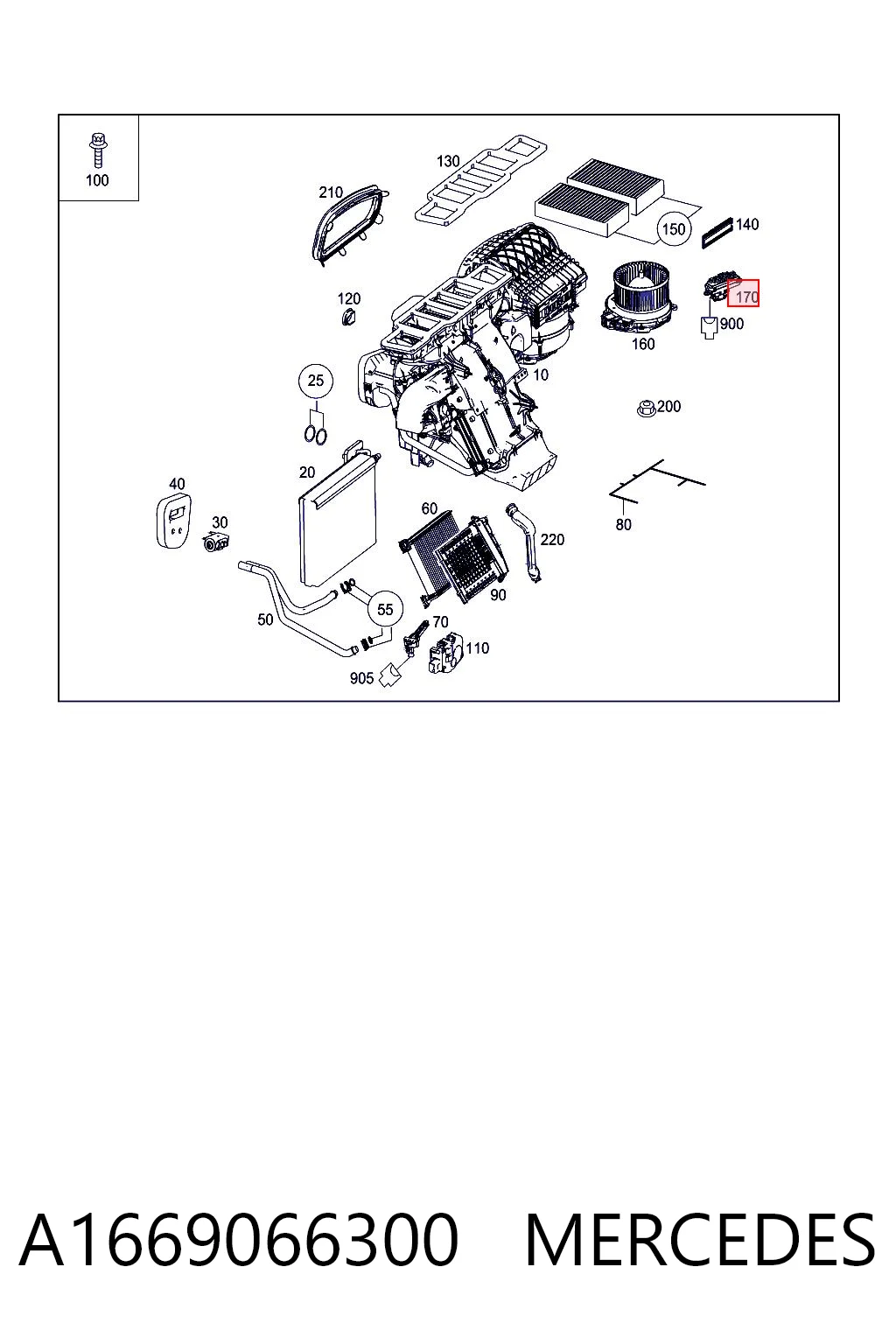 Rezystor wentylatora nagrzewnicy (ogrzewacza kabiny) do Mercedes ML/GLE  W166