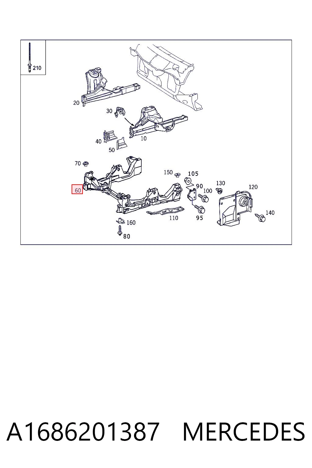 Korpus osi przedniej do Mercedes A  W168