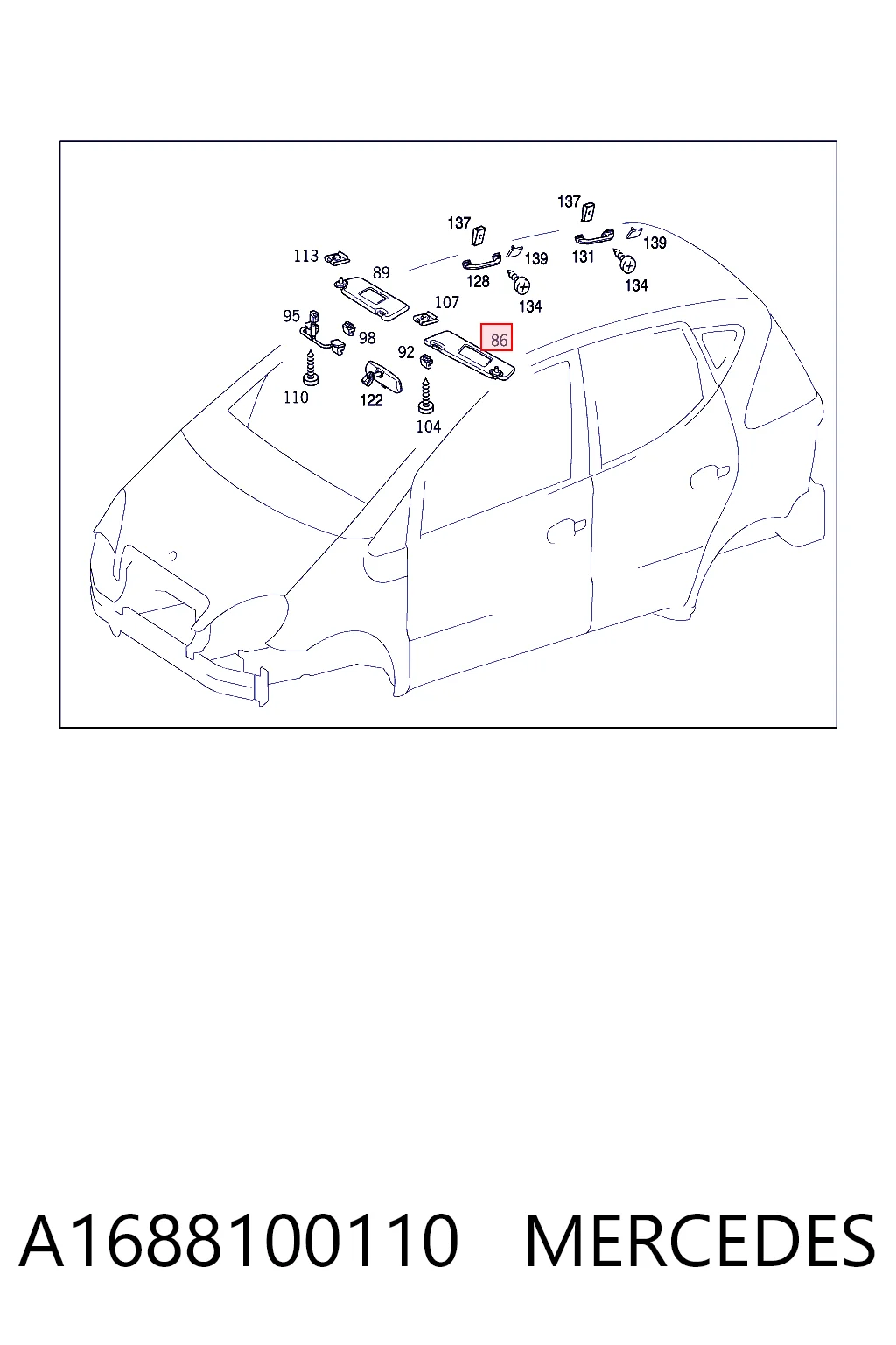 Osłona przeciwsłoneczna Mercedes A hatchback (W168) (1997 - 2004) cena, od 48,03 USD