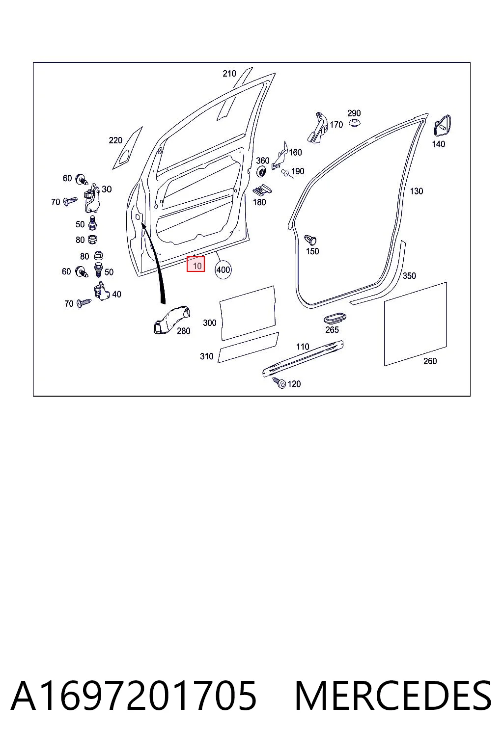 Drzwi przednie lewe Mercedes B minivan (W245) (2005 - 2011) cena, od 319,07 USD