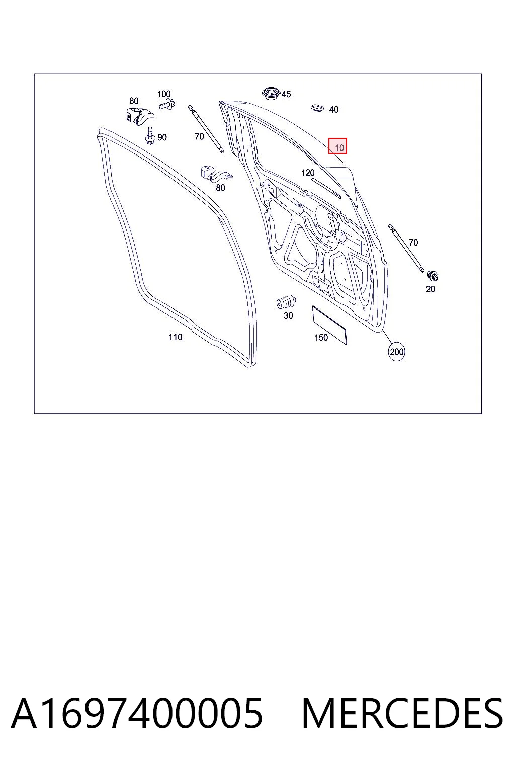 Drzwi tylne (bagażnika 3/5) Mercedes A hatchback (W169) (2004 - 2012) cena, od 297,66 USD