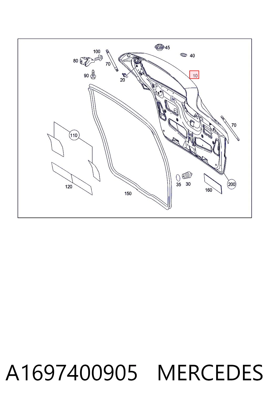 Drzwi tylne (bagażnika 3/5) Mercedes B minivan (W245) (2005 - 2011) cena, od 303,63 USD