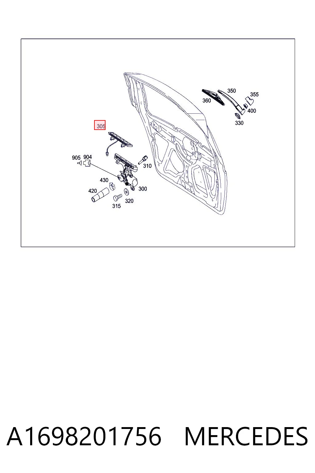 Lampa stop tylna dodatkowa Mercedes A hatchback (W169) (2004 - 2012) cena, od 67,87 USD