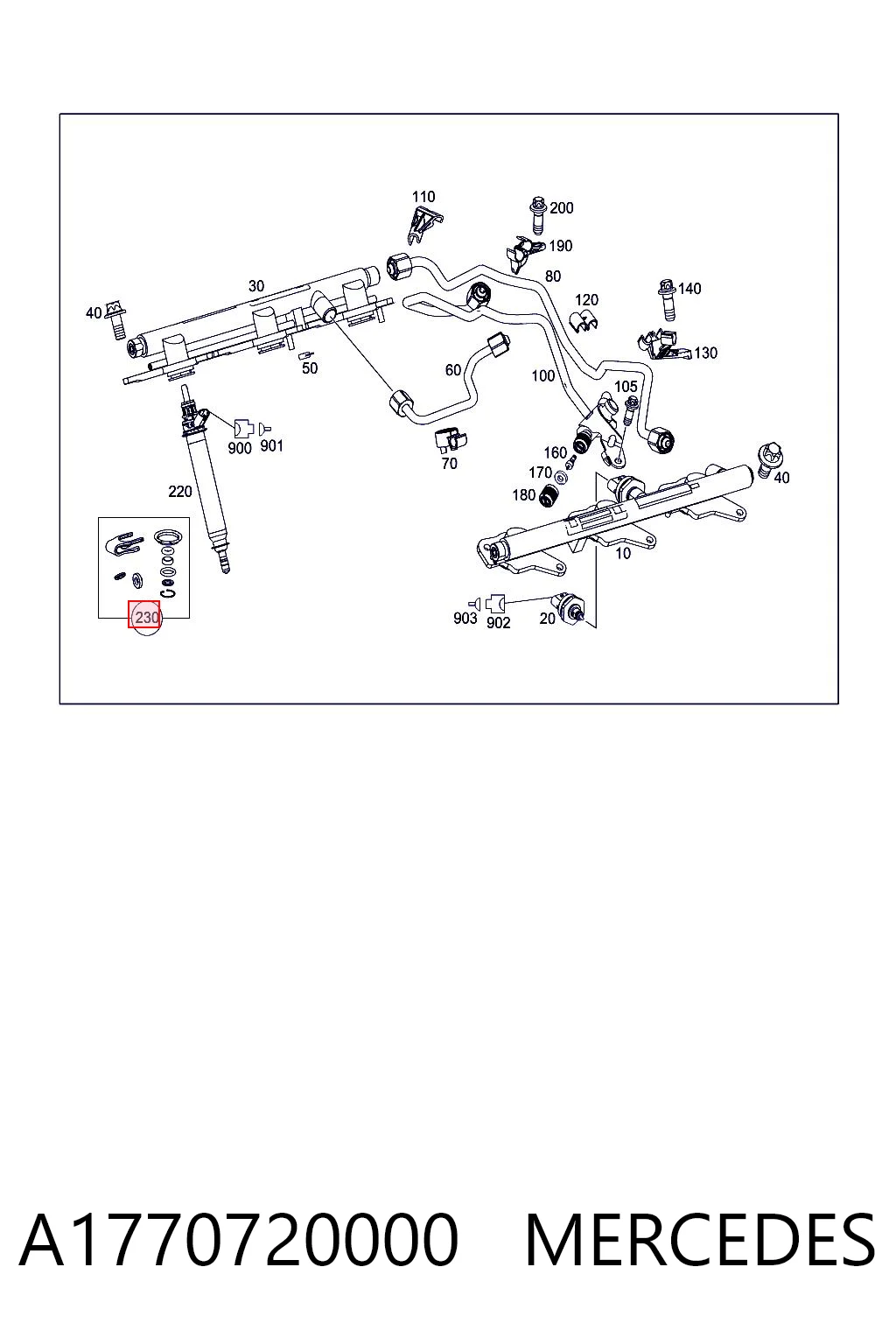 A1770720000 Mercedes Zestaw naprawczy wtryskiwacza