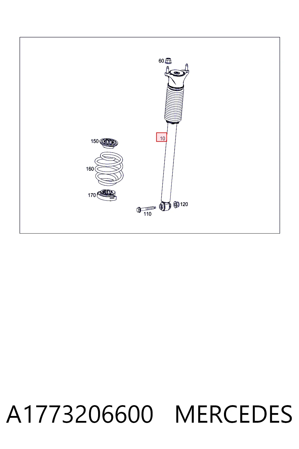 Amortyzator tylny Mercedes A hatchback (W177) (2018 - 2026) cena, od 85,53 USD