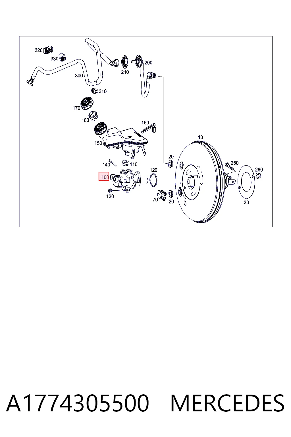 Główny cylinder hamulców do Mercedes A  W177