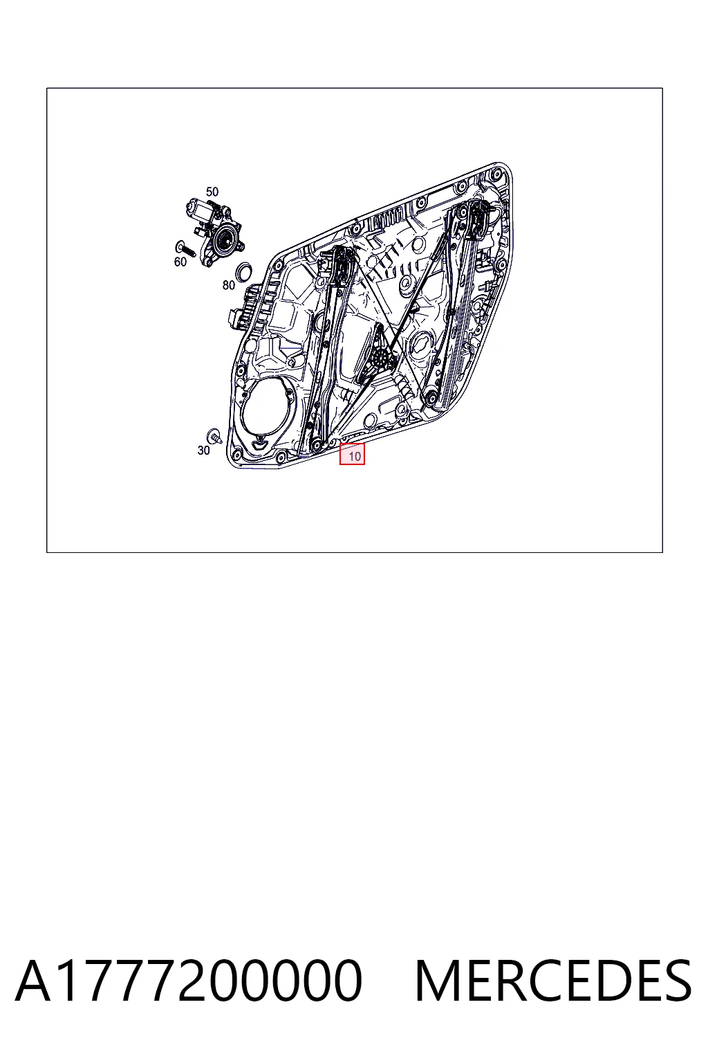 Mechanizm podnoszenia szyby drzwi przednich lewych do Mercedes A  W177
