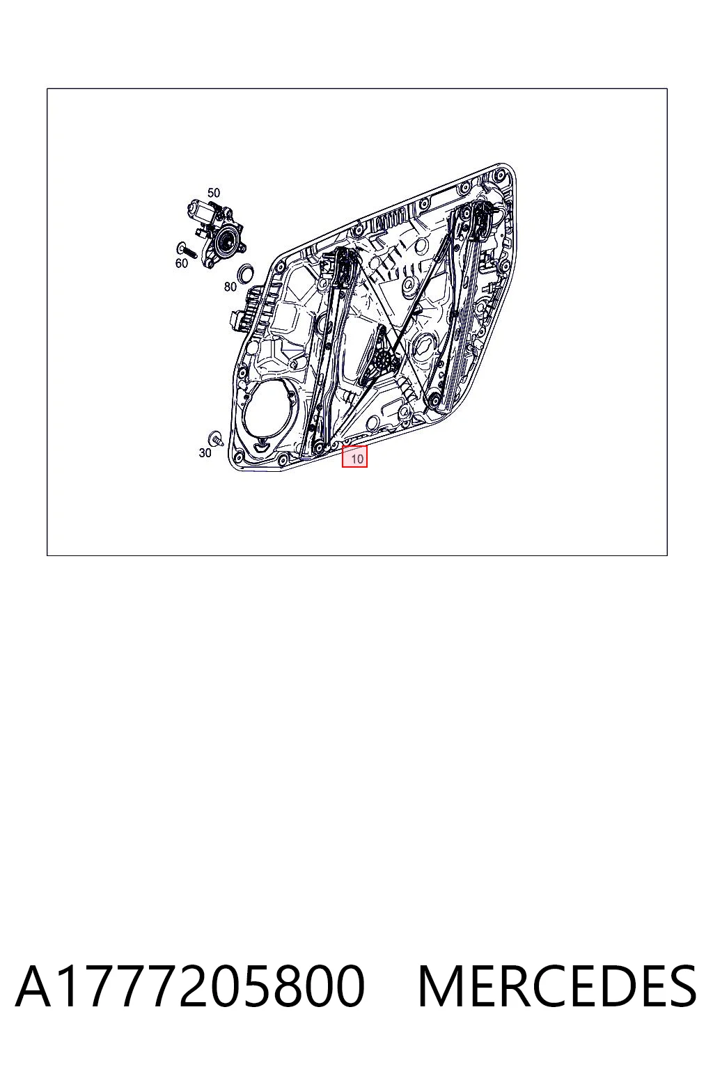 Mechanizm podnoszenia szyby drzwi przednich prawych do Mercedes A  W177
