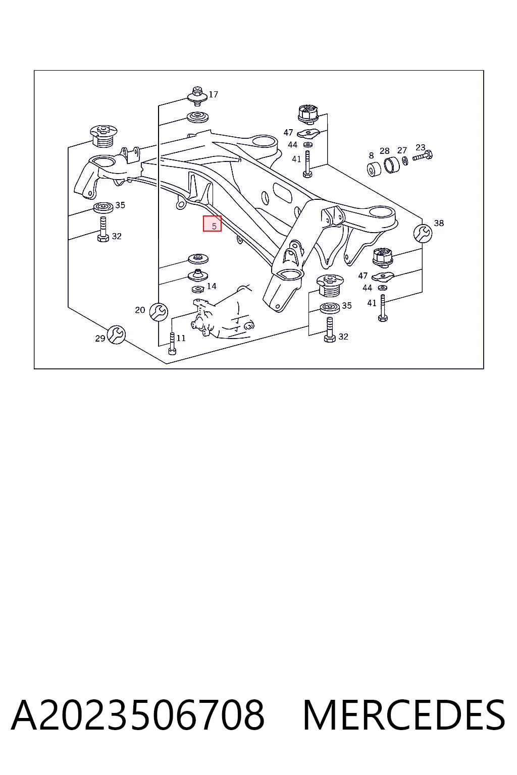  Korpus osi tylnej Mercedes C 