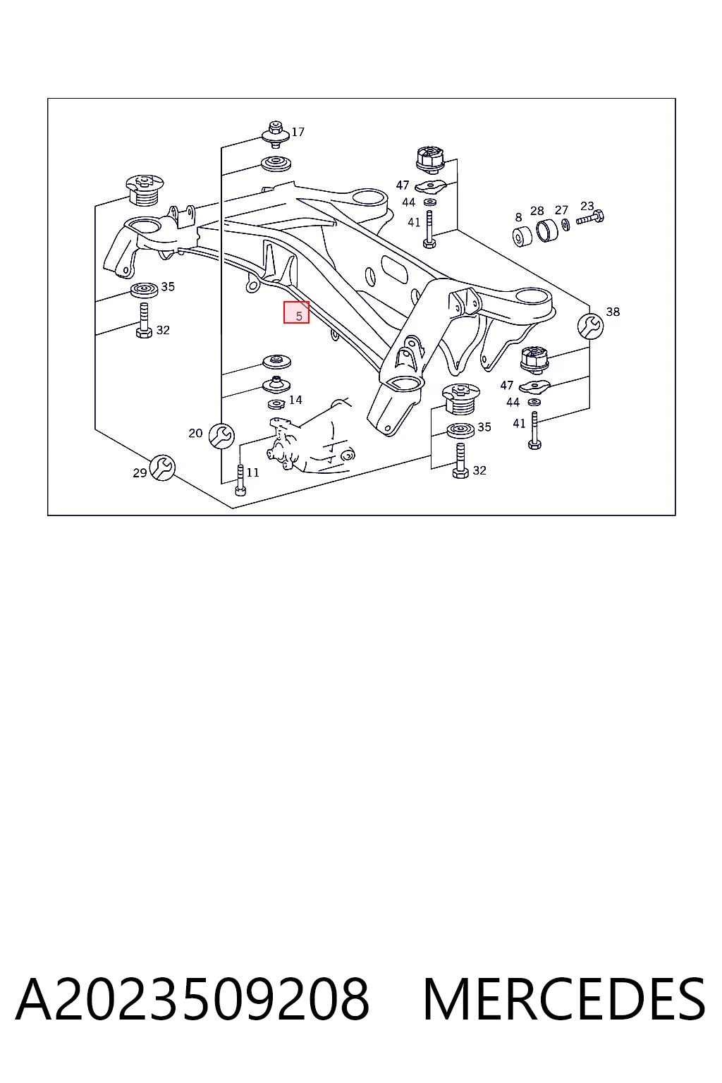 Korpus osi tylnej Mercedes C 