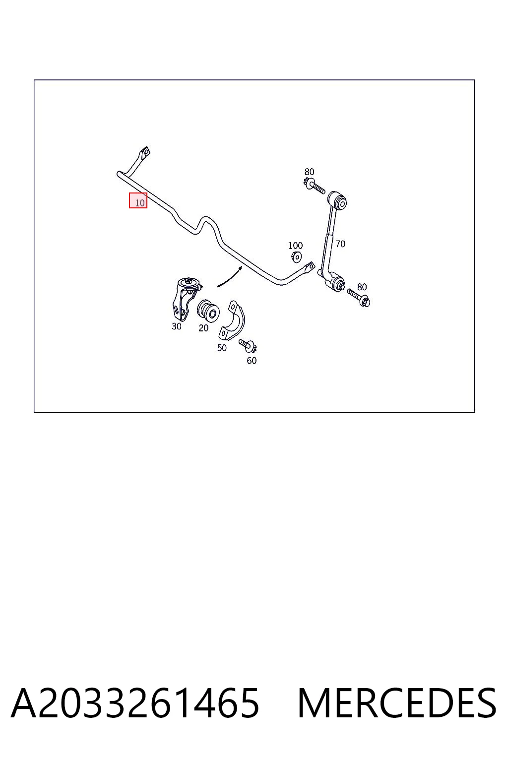 Stabilizator tylny do Mercedes CLK C209