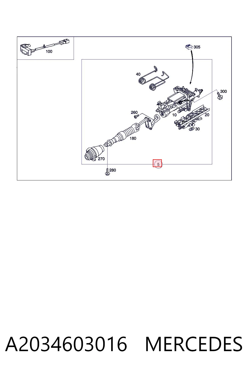 Kolumna (wał) kierownicza (kierownicy) Mercedes C sedana (W203) (2000 - 2007) cena, od 80,62 USD