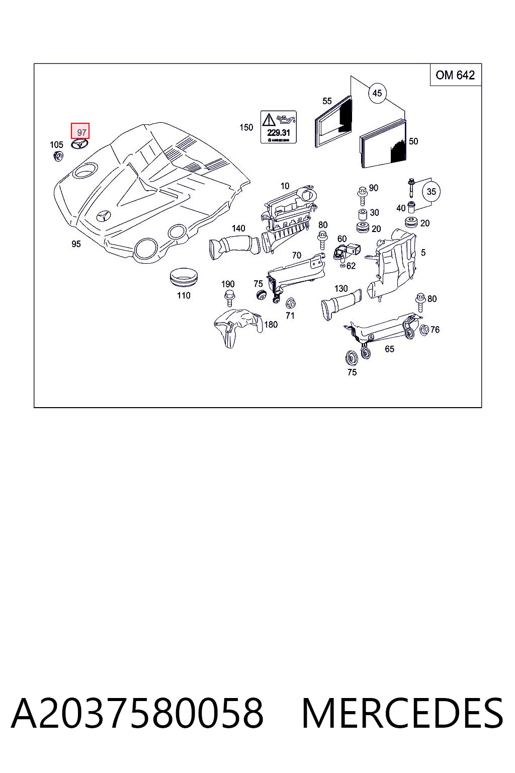 Emblemat na klapę bagaznika (znaczek firmowy) Mercedes C sedana (W203) (2000 - 2007) cena, od 48,75 USD