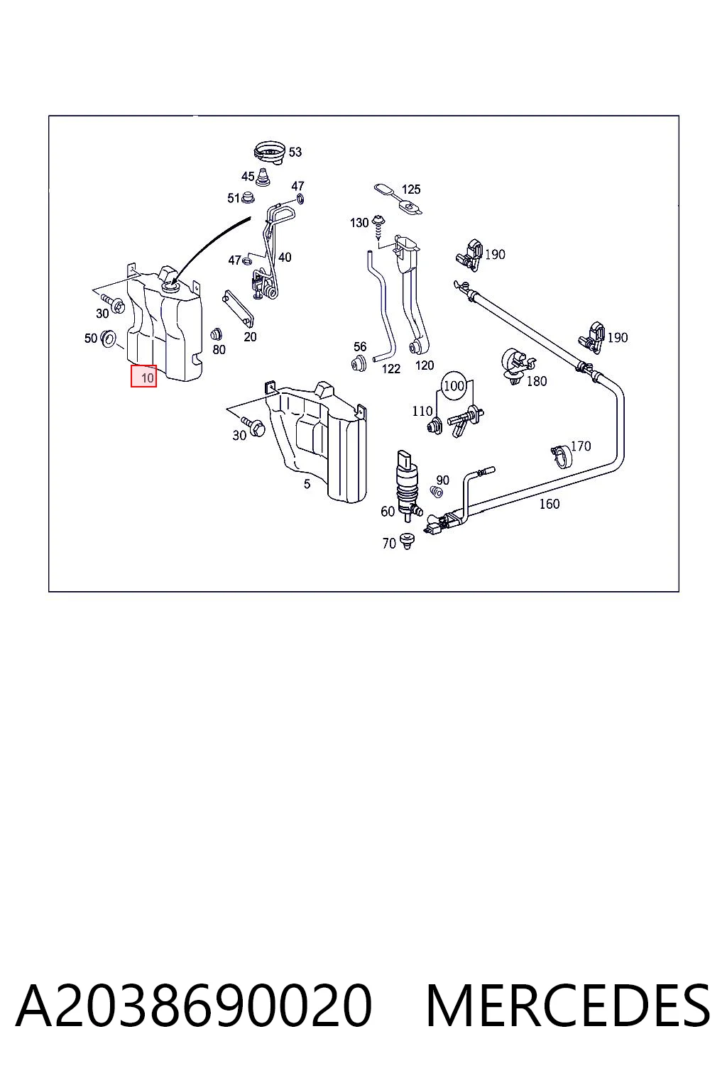 Zbiorniczek spryskiwacza szyb Mercedes C sedana (W203) (2000 - 2007) cena, od 53,18 USD