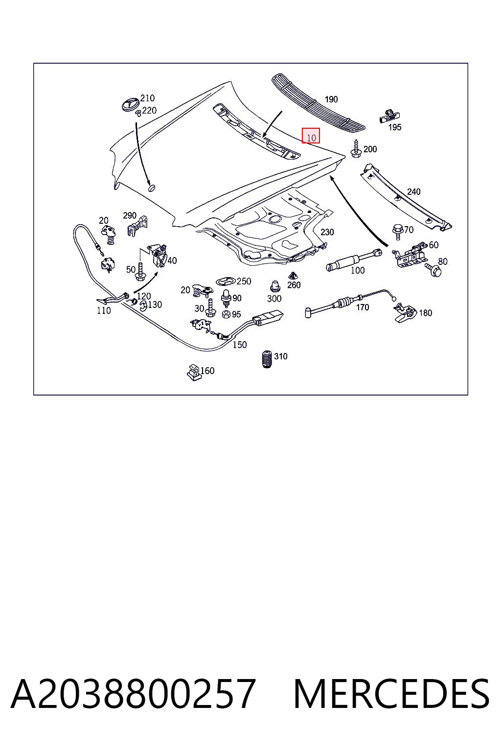 Maska silnika Mercedes C coupe (CL203) (2001 - 2007) cena, od 325,93 USD