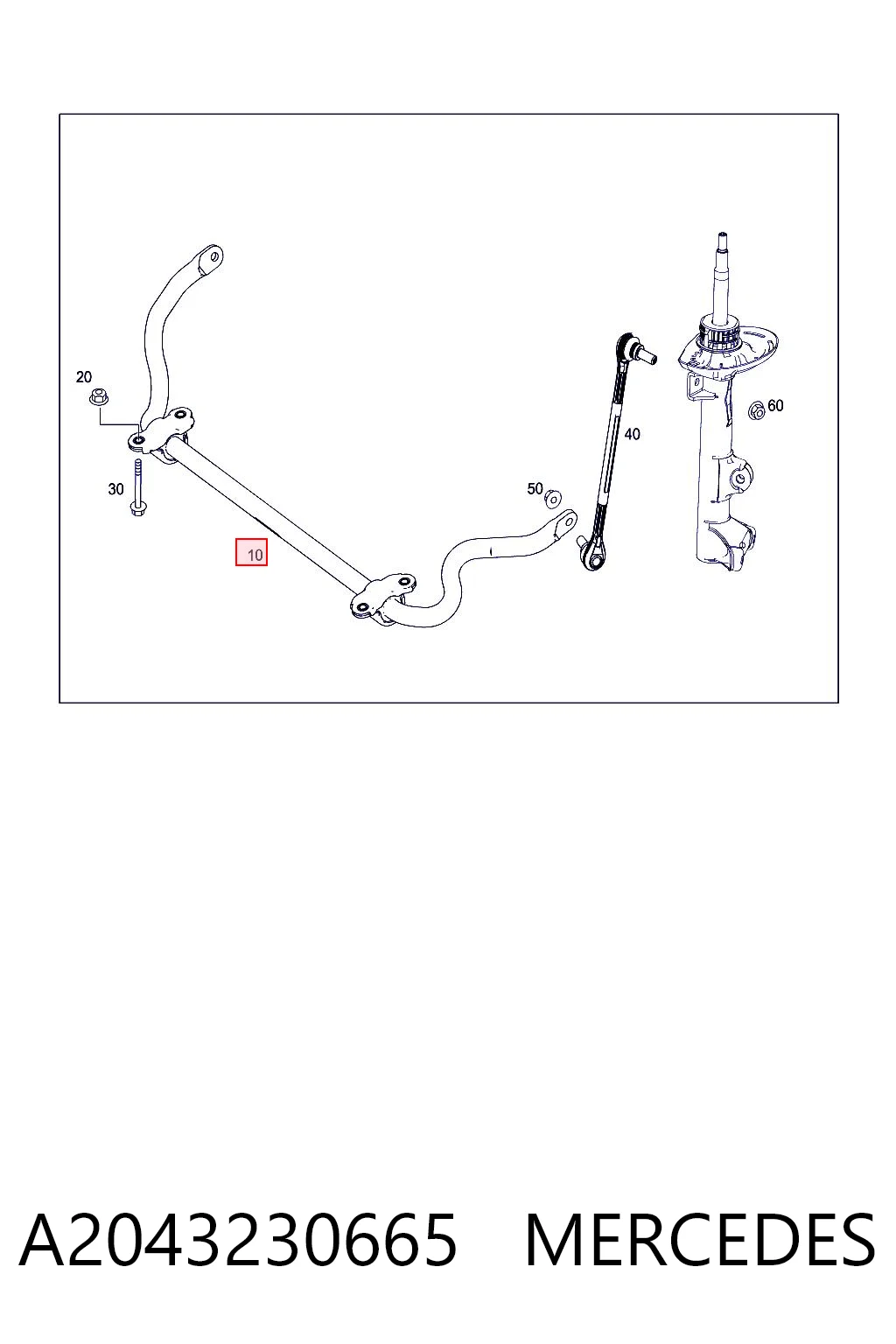 A2043230665 Mercedes Stabilizator przedni